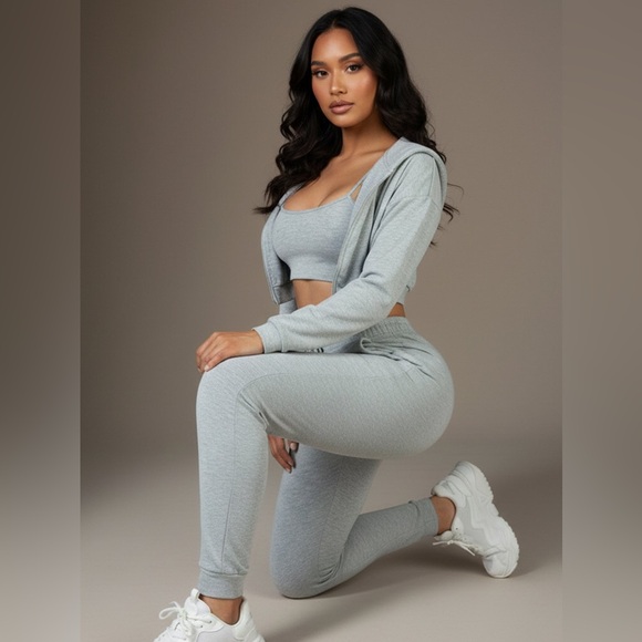 Capella Apparel Pants - NWT - Cropped Cami,  Zip-up Jacket and Joggers Three Piece Lounge Set